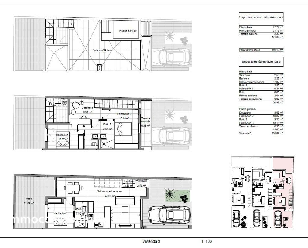 Townhome in Pilar de la Horadada, 105 m², 390,000 €, photo 10, listing 61775456