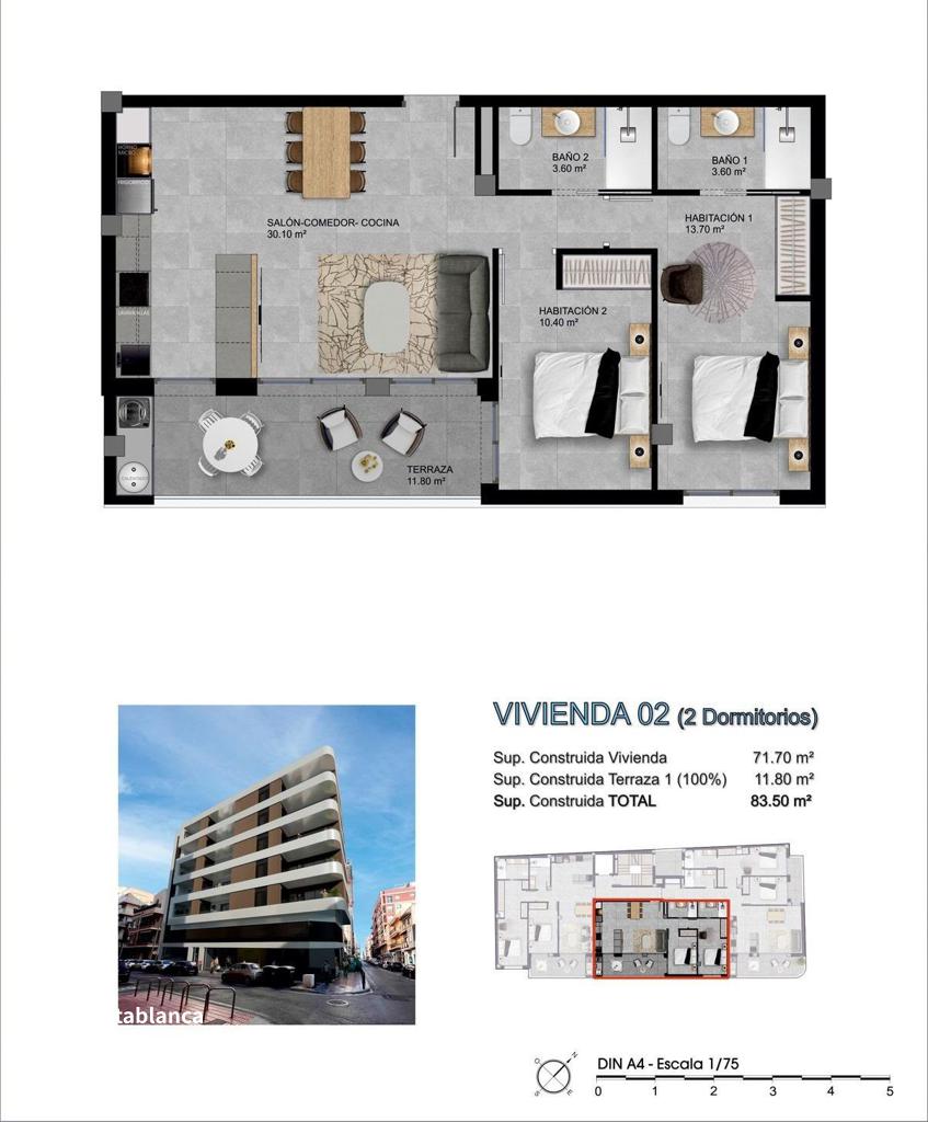 Apartment in Santa Pola, 71 m², 263,000 €, photo 8, listing 42039536