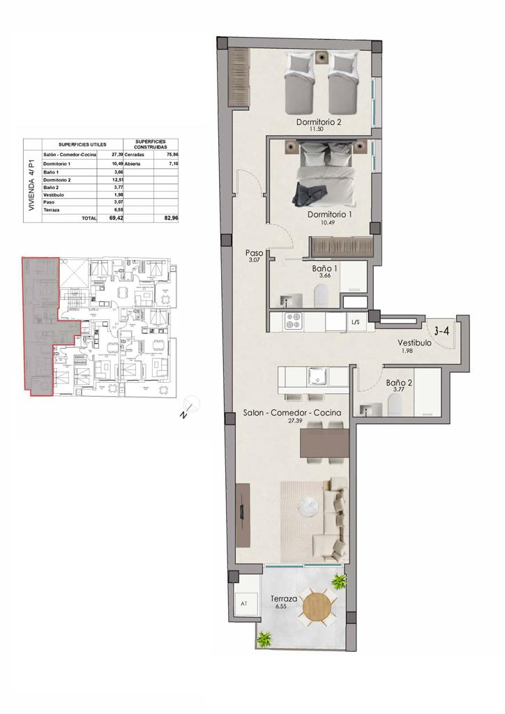 Apartment in Santa Pola, 76 m², 293,000 €, photo 8, listing 23452416