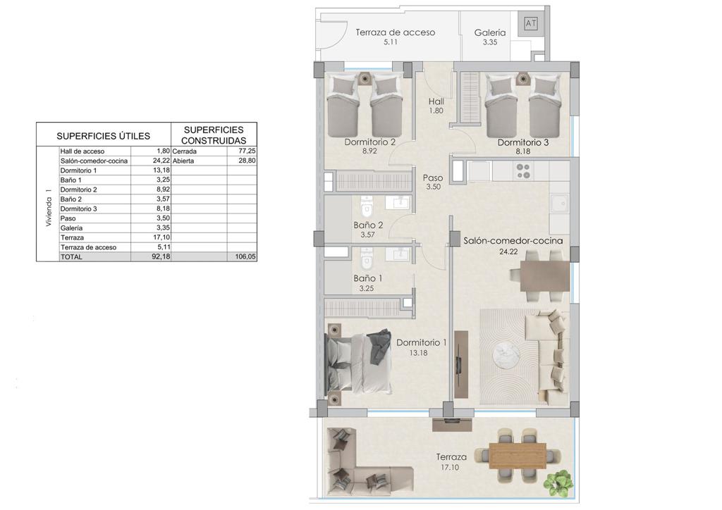 Apartment in Santa Pola, 106 m², 375,000 €, photo 10, listing 14674816